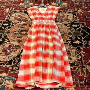 Ace&jig summer maxi dress w oversized capped sleeves and elastic waist, pickets!